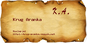 Krug Aranka névjegykártya